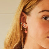 925 Silver Enamel Star/Moon/Heart Stud Earrings for Women