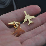 Stainless Steel Aircraft Cufflinks, Perfect Gift for Aircraft Enthusiasts