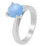 Pink Fire Opal Ring Silver Claw Bead Charms Wedding Engagement Women