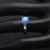 Pink Fire Opal Ring Silver Claw Bead Charms Wedding Engagement Women
