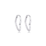 Heart Hoop Earrings Sterling Silver Wedding Gift DIY Accessories