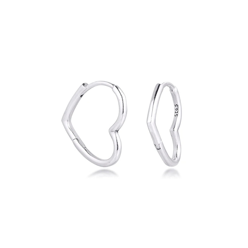 Heart Hoop Earrings Sterling Silver Wedding Gift DIY Accessories