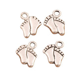 80Pcs Baby Feet Spacer Charm Beads Tibetan Silver Jewelry Finding L451