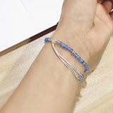 Natural Stone Beads Bracelet 925 Silver Adjustable Friendship String