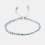 Natural Stone Beads Bracelet 925 Silver Adjustable Friendship String