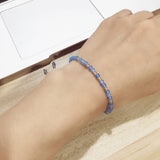 Natural Stone Beads Bracelet 925 Silver Adjustable Friendship String