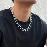 Beads Chain with Pearl Pendant Choker Necklace Men Beaded Chains