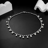 Beads Chain with Pearl Pendant Choker Necklace Men Beaded Chains