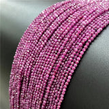Natural Ruby Stone Beads 2mm 3mm Loose Strand Red Gemstone 15''