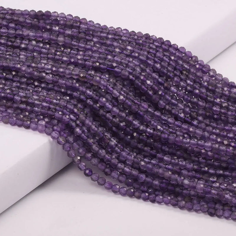 Faceted Amethyst 2-4mm Loose Beads Jewelry Making DIY Bracelet Necklace