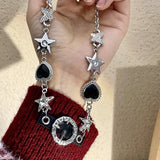 Love Butterfly Star Rhinestone Leather Necklace Choker