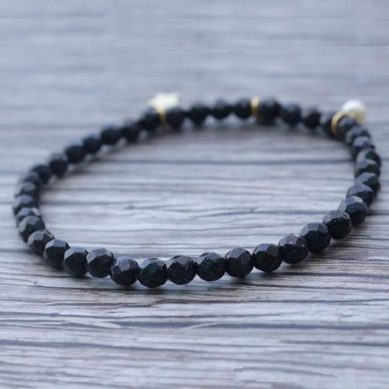 Small Sand Beads Stainless Steel Star Bracelet