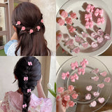 Peach Rose Hairpins Girl Hair Clips 5pcs