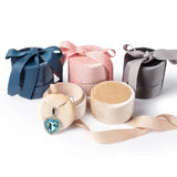 Small Brown Velvet Bow Wedding Ring Jewelry Packaging Round