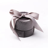 Small Brown Velvet Bow Wedding Ring Jewelry Packaging Round