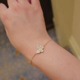 Butterfly Bracelet Flash Zircon 14K S925 Silver Plated Bracelet