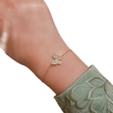 Butterfly Bracelet Flash Zircon 14K S925 Silver Plated Bracelet