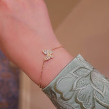Butterfly Bracelet Flash Zircon 14K S925 Silver Plated Bracelet