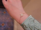 Butterfly Bracelet with Flash Zircon, S925 Silver Plated 14K
