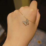 Small Butterfly Necklace S925 Silver Charm Collar Chain