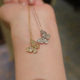 Small Butterfly Necklace S925 Silver Charm Collar Chain