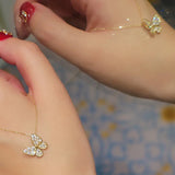 Small Butterfly Necklace S925 Silver Charm Collar Chain