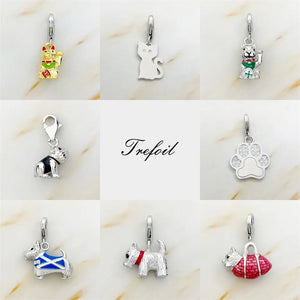 Cat Fortune Pet Paw Terrier Charm Pendant 925 Sterling Silver Gift