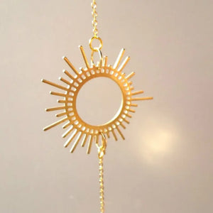 Golden Sun and Moon Suncatcher - 20mm, Feng Shui Home Decor