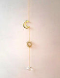 Golden Sun and Moon Suncatcher - 20mm, Feng Shui Home Decor