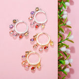 Colorful CZ Crystal Hoop Earrings for Women