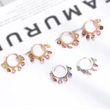 Colorful CZ Crystal Hoop Earrings for Women