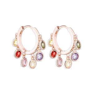 Colorful CZ Crystal Hoop Earrings for Women
