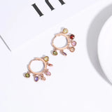 Colorful CZ Crystal Hoop Earrings for Women
