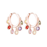 Colorful CZ Crystal Hoop Earrings for Women