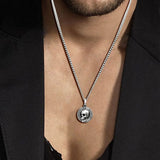 Small Circle Pendant Necklace Skullss Pendant Memento Mori Skullss Pendant