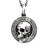 Small Circle Pendant Necklace Skullss Pendant Memento Mori Skullss Pendant