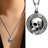 Small Circle Pendant Necklace Skullss Pendant Memento Mori Skullss Pendant