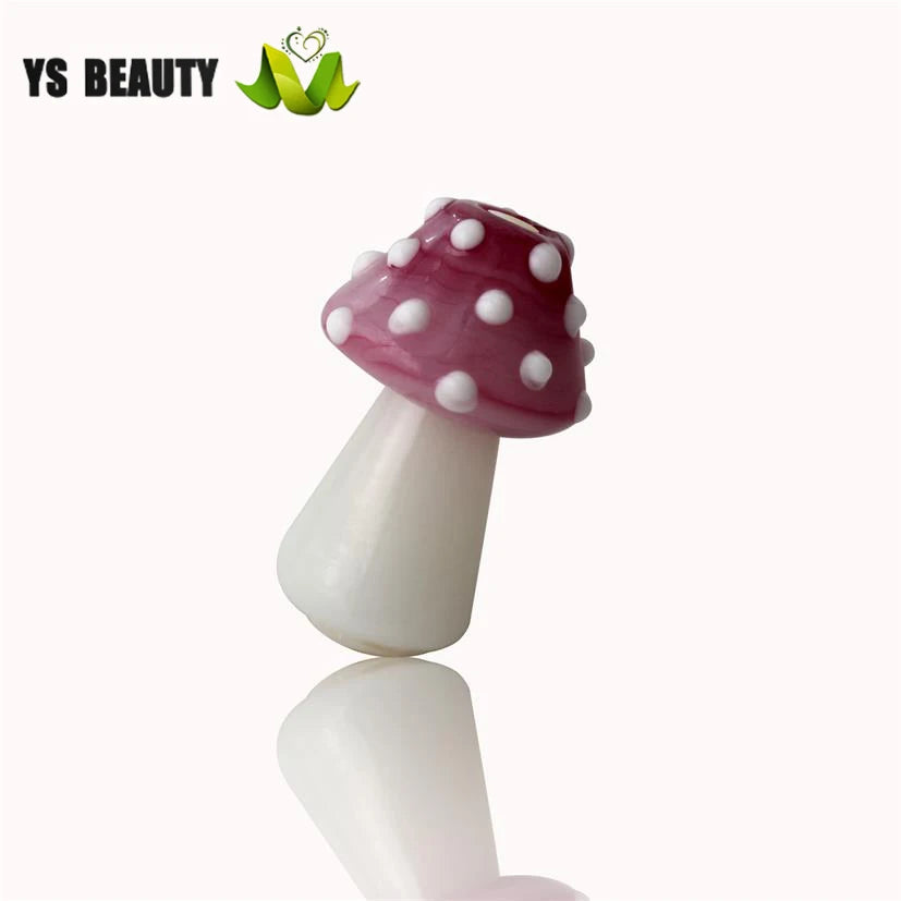 Hand-Fired Mushroom Glass Beads Christmas Ornaments