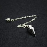 Small Cone Metal Pendulum for Dowsing Healing Point Amulet Copper Chain Rose