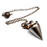 Small Cone Metal Pendulum for Dowsing Healing Point Amulet Copper Chain Rose