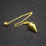 Small Cone Metal Pendulum for Dowsing Healing Point Amulet Copper Chain Rose