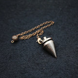 Small Cone Metal Pendulum for Dowsing Healing Point Amulet Copper Chain Rose