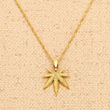 Hip Hop Weed Leaf Pendant Necklace Men Women Jewelry