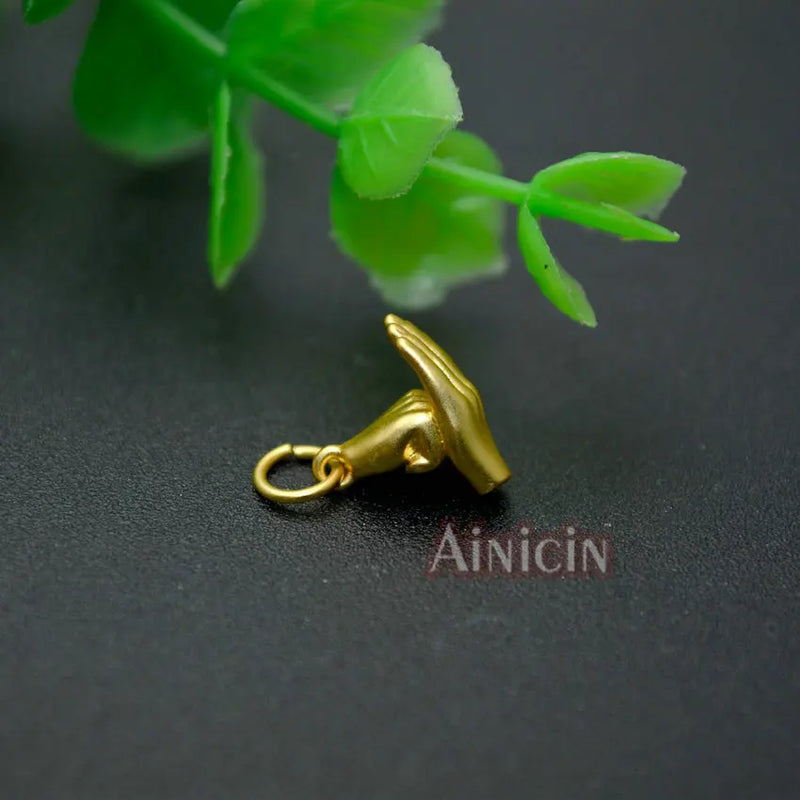 DIY Hand Shape Charms Gun Metal Plating Women Jewelry Findings