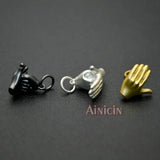 DIY Hand Shape Charms Gun Metal Plating Women Jewelry Findings