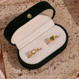 Adjustable Double Heart Zircon Ring Stainless Steel