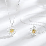 Daisy Necklace S925 Sterling Silver Flower Pendant Clavicle Chain