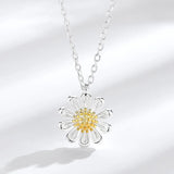 Daisy Necklace S925 Sterling Silver Flower Pendant Clavicle Chain