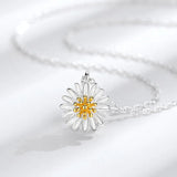 Daisy Necklace S925 Sterling Silver Flower Pendant Clavicle Chain