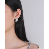 925 Sterling Silver Oval Vintage Drop Glazed Earrings for Women